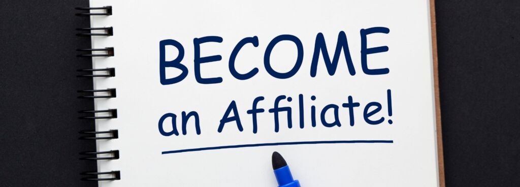 Become an affiliate written on a book