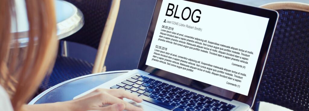 a screen showing a blog
